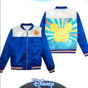 Mickey Mouse Icon Satin Bomber Jacket for Women - Disney Lightweight Fall Coat